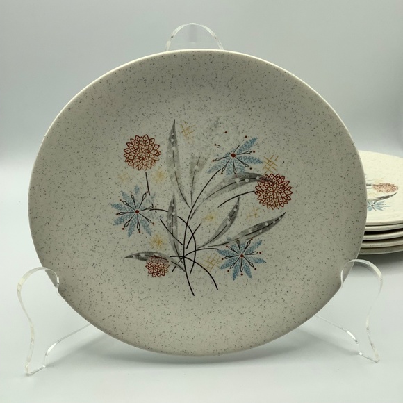 6 GRINDLEY 1950s MCM Earthenware Oval Side Plates.  Crafted in England. - Picture 3 of 6